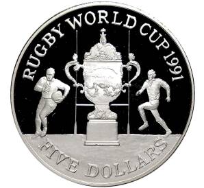 5 долларов 1991 года Новая Зеландия «Чемпионат мира по регби»