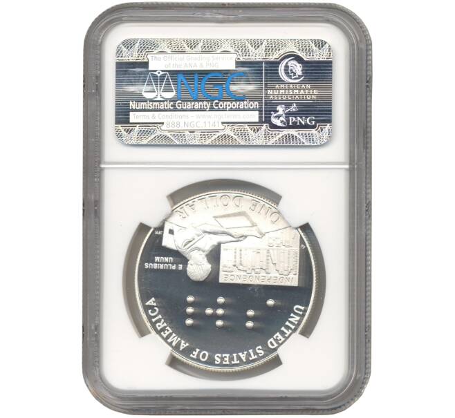 Монета 1 доллар 2009 года Р США «200 лет со дня рождения Луи Брайля» В слабе NGC (PF69 ULTRA CAMEO) (Артикул M2-53053)