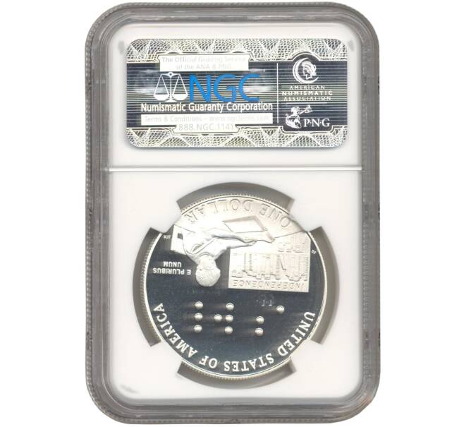 Монета 1 доллар 2009 года Р США «200 лет со дня рождения Луи Брайля» В слабе NGC (PF69 ULTRA CAMEO) (Артикул M2-53058)