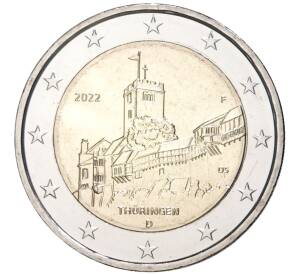 2 евро 2022 года F Германия «Федеральные земли Германии — Тюрингия (Замок Вартбург)»