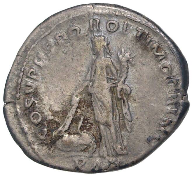 Монета 1 денарий 98-117 года Римская Империя — Траян (Артикул K11-6258)