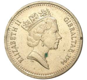 1 фунт 1994 года Гибралтар «40 лет первому королевскому визиту Королевы Елизаветы II»