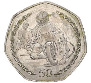 50 пенсов 1998 года Остров Мэн «Мотогонки Tourist Trophy»
