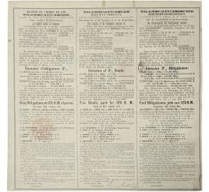 Облигация в 625 рублей 1882 года Общество Закавказской железной дороги