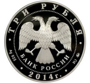 3 рубля 2014 года ММД «Лунный календарь — Год Лошади»