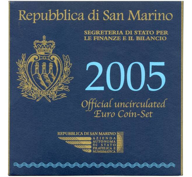 Годовой набор монет евро 2005 года Сан-Марино (Артикул M3-1096)