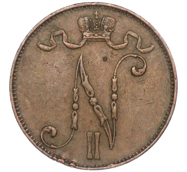 Монета 5 пенни 1908 года Русская Финляндия (Артикул M1-51294)
