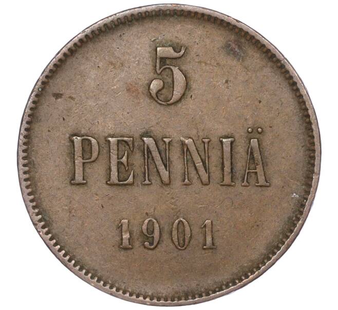 Монета 5 пенни 1901 года Русская Финляндия (Артикул M1-51298)