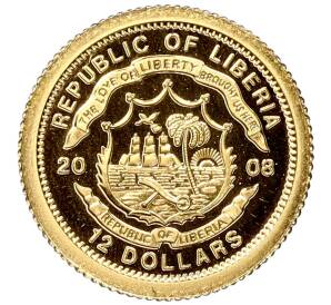12 долларов 2008 года Либерия «Страны мира — Франция»