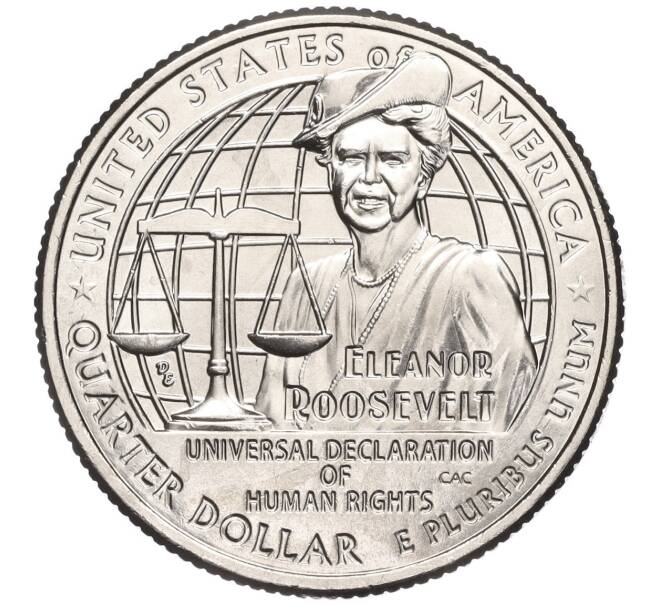 Монета 1/4 доллара (25 центов) 2023 года Р США «Американские женщины — Элеонора Рузвельт» (Артикул M2-63884)