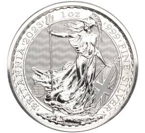 2 фунта 2023 года Великобритания «Британия» (Портрет Карла III с короной)