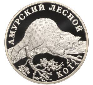 1 рубль 2004 года СПМД «Красная книга — Амурский лесной кот»
