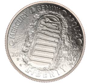1/2 доллара (50 центов) 2019 года D США «50 лет Аполлон 11»