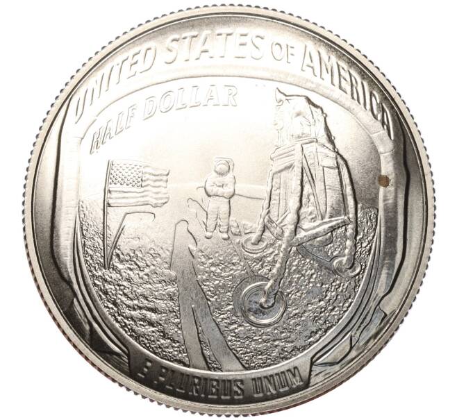 Монета 1/2 доллара (50 центов) 2019 года D США «50 лет Аполлон 11» (Артикул M2-67500)