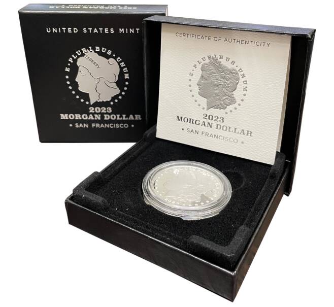 Набор из 2 монет 1 доллар 2023 года S США «Мирный доллар и доллар Моргана» (Артикул M3-1375)