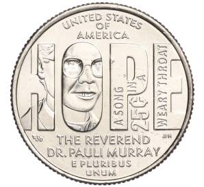 1/4 доллара (25 центов) 2024 года D США «Американские женщины — Паули Мюррей»