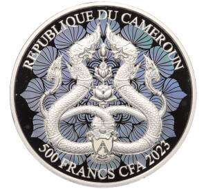 500 франков 2023 года Камерун «Мифические существа в индуизме и буддизме — Нага» (Мужчина — красная эмаль)
