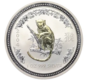 1 доллар 2004 года Австралия «Лунный календарь — Год обезьяны» (Позолота)