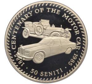 50 сенити 1985 года Тонга «100 лет автоиндустрии — Роллс-Ройс»