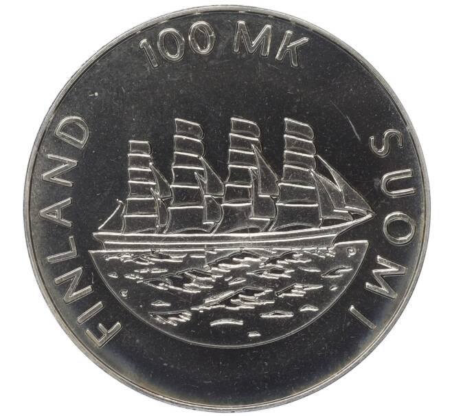 Монета 100 марок 1991 года Финляндия «70 лет автономии Аландских островов» (Артикул M2-72972)