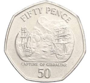 50 пенсов 2004 года Гибралтар «300 лет захвату Гибралтара»