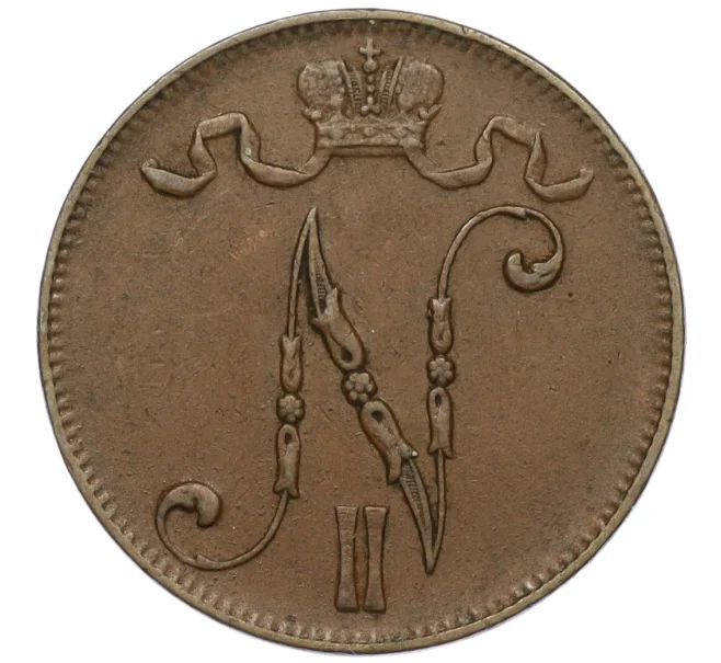 Монета 5 пенни 1913 года Русская Финляндия (Артикул K12-00218)