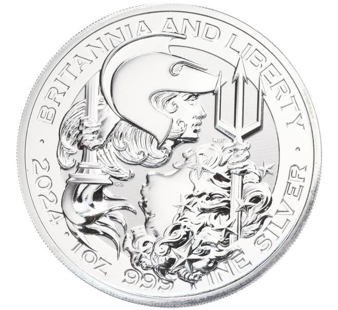 Монета 2 фунта 2024 года Великобритания «Британия и Свобода» (Артикул M2-73498)