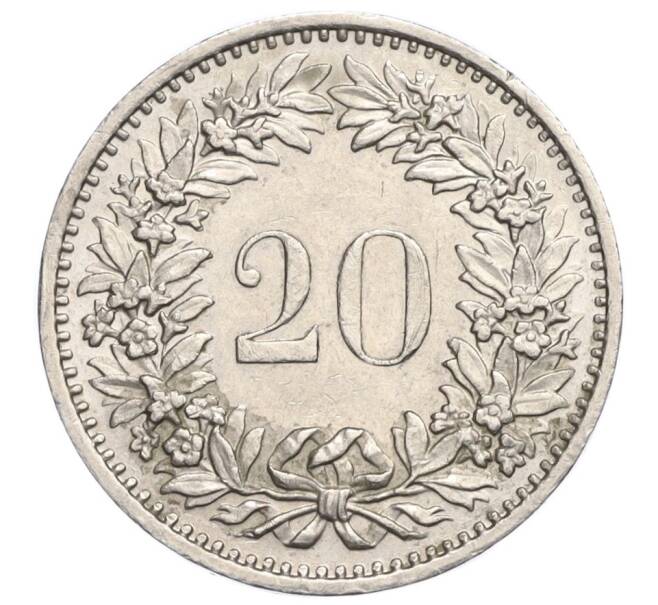 Монета 20 раппенов 1982 года Швейцария (Артикул T11-06354)