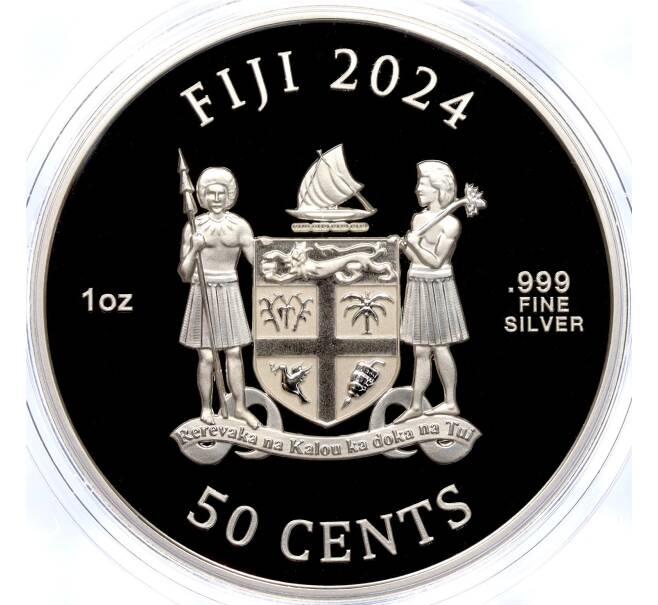 Монета 50 центов 2024 года Фиджи «Мона Лиза» (Цветное покрытие) (Артикул M2-73551)