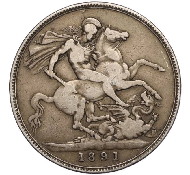 Монета 1 крона 1891 года Великобритания (Артикул M2-73572)