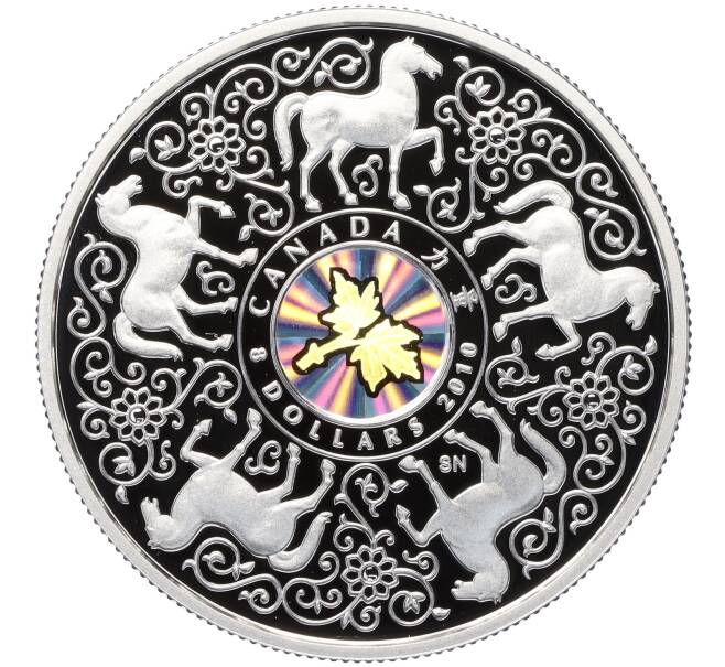 Монета 8 долларов 2010 года Канада «Лошади» (Артикул M2-73583)