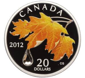 20 долларов 2012 года Канада «Сахарный клен и хрустальная капля дождя»