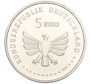 5 евро 2024 года А Германия «Чудесный мир насекомых — Зелёный кузнечик»
