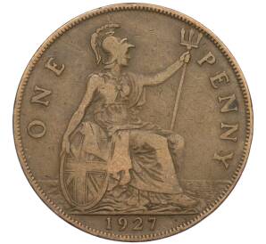 1 пенни 1927 года Великобритания