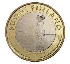 5 евро 2015 года Животные провинций - Горностай в Похьянмаа — Фото №1