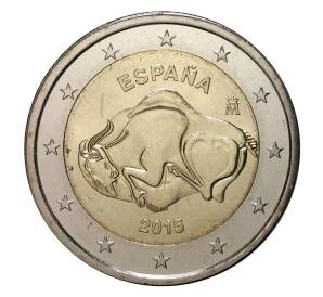 2 евро 2015 года Наскальные рисунки в пещере Альтамира — Фото №1