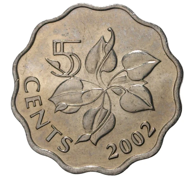 Монета 5 центов 2002 года Свазиленд (Артикул M2-39712)