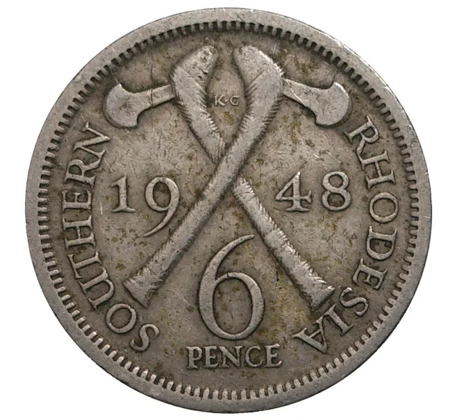 Монета 6 пенсов 1948 года Южная Родезия (Артикул M2-39791)