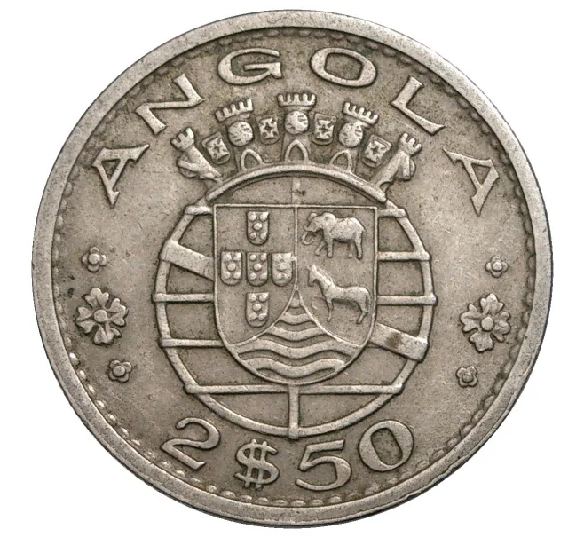 Монета 2.5 эскудо 1969 года Португальская Ангола (Артикул M2-39976)