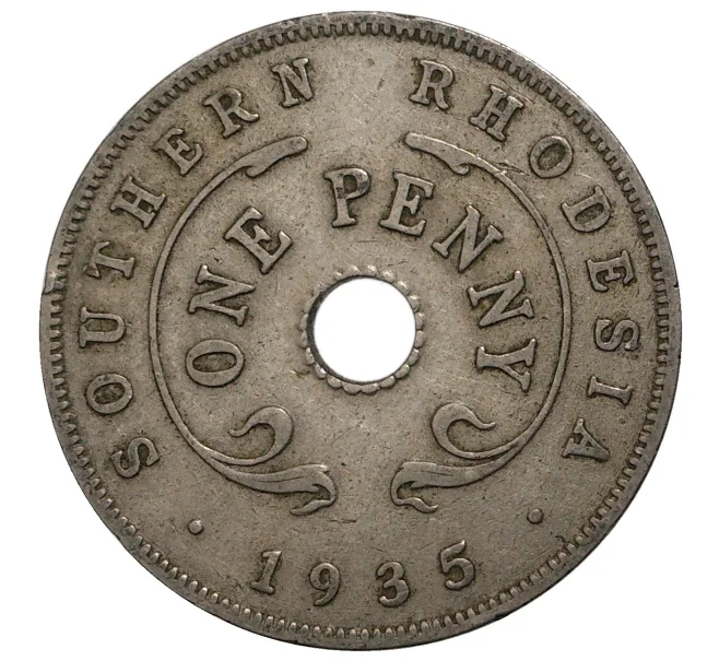 Монета 1 пенни 1935 года Южная Родезия (Артикул M2-39991)
