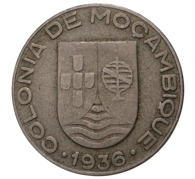 Монета 1 эскудо 1936 года Португальский Мозамбик (Артикул M2-40047)