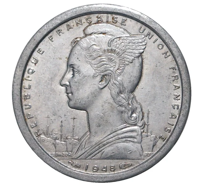 Монета 1 франк 1948 года Французский Камерун (Артикул M2-40185)