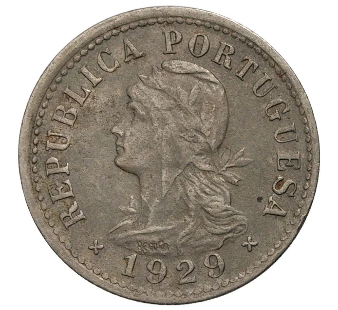 Монета 10 сентаво 1929 года Португальское Сан-Томе и Пинсипи (Артикул M2-40226)