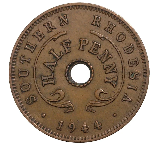 Монета 1/2 пенни 1944 года Южная Родезия (Артикул M2-40278)