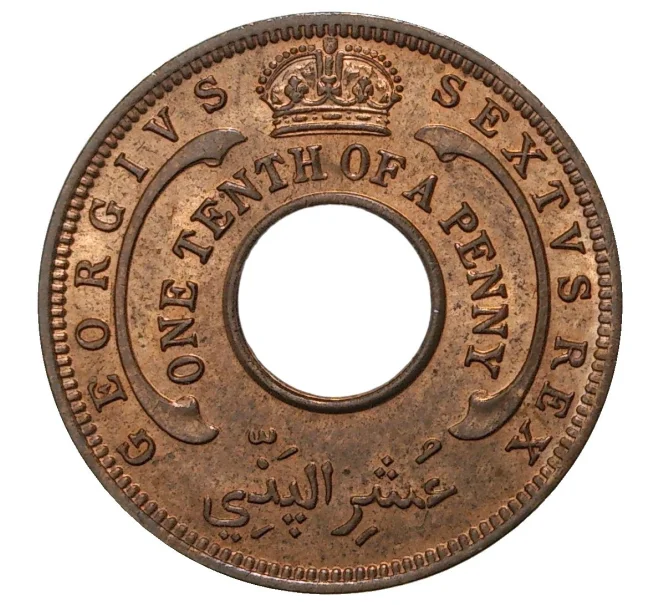 Монета 1/10 пенни 1952 года Британская Западная Африка (Артикул M2-40345)