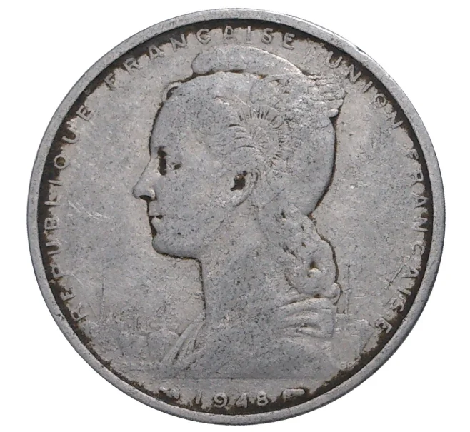 Монета 5 франков 1948 года Французское Сомали (Артикул M2-40361)