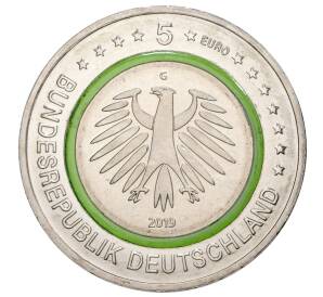 5 евро 2019 года G Германия «Умеренная климатическая зона» — Фото №2