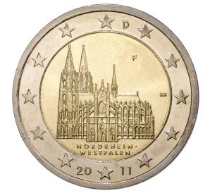 2 евро 2011 года F Германия «Федеральные земли Германии — Северный Рейн - Вестфалия (Кельнский собор)» — Фото №1