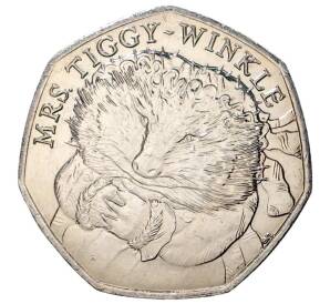 50 пенсов 2016 года Великобритания «150 лет со дня рождения Беатрис Поттер  — Миссис Туфф» — Фото №1