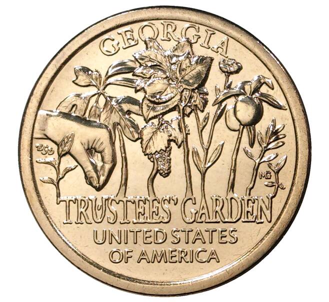 Монета 1 доллар 2019 года D США «Американские инновации — Сад попечителей» (Артикул M2-33475)